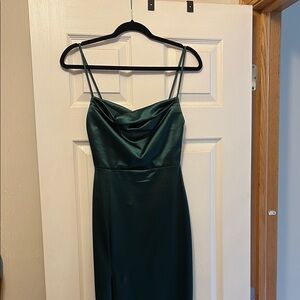 Windsor Green Velvet Slip Dress Cowl Neck Wedding Prom